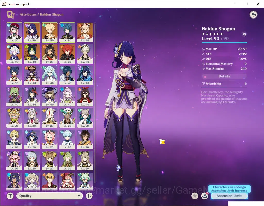 Genshin Impact Accounts Asia|AR 50|2 Limited +4(*5Weapon))|Raiden C5+Sign, image 3