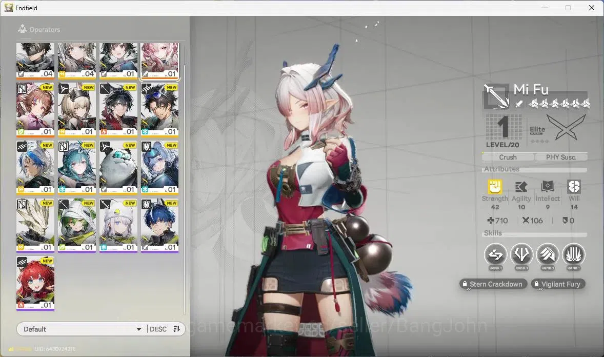 Arknights: Endfield Accounts NA EU | Starter | 1 Limit + 1 Sign (Mi Fu ) | 287k image 2