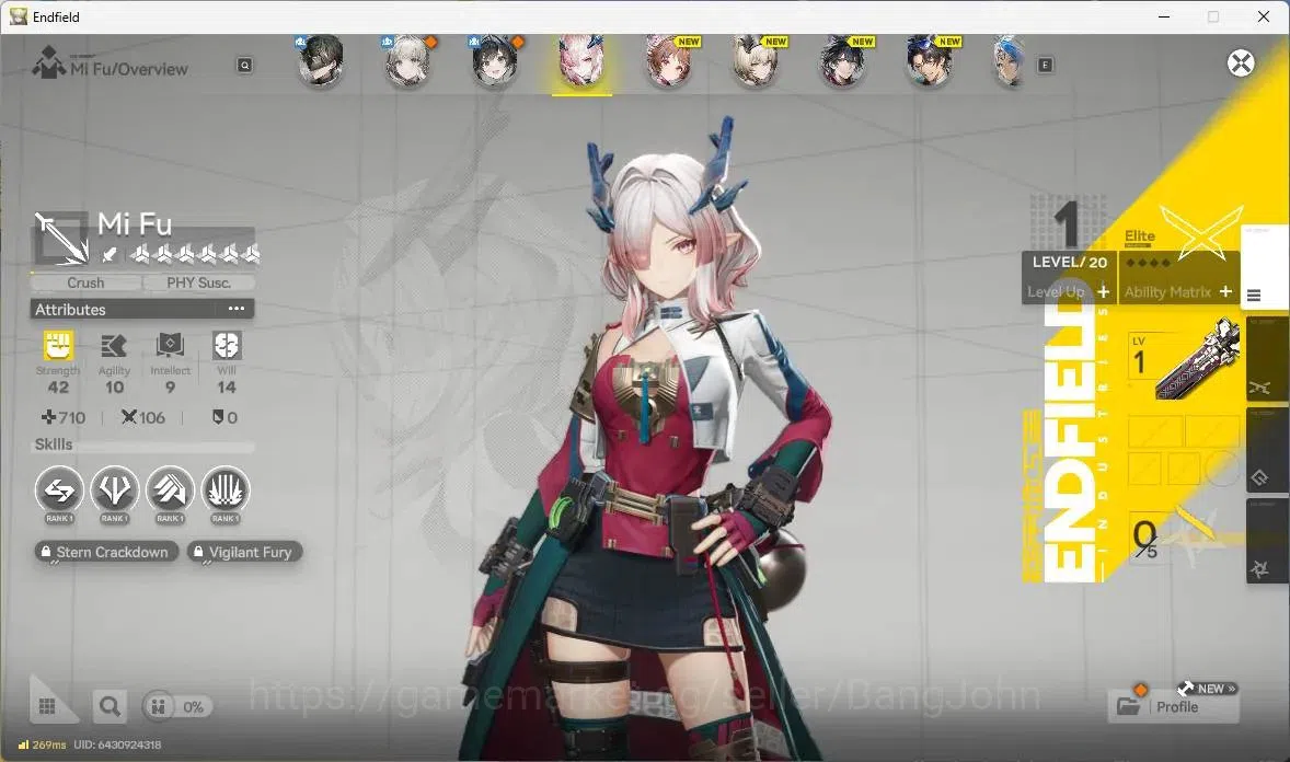 Arknights: Endfield Accounts NA EU | Starter | 1 Limit + 1 Sign (Mi Fu ) | 287k image 3