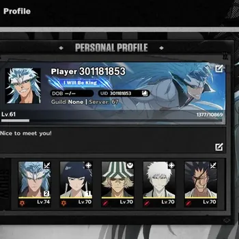 BLEACH: Soul Resonance Accounts Nuverse SEA Lv 61|9 SSR|6 Sign|[GrimjowB2,SoiFonB1,Ichig