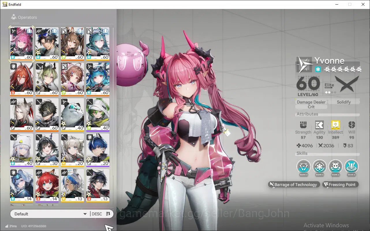Arknights: Endfield Accounts ASIA | lv 56, ember, Yvonne, last rite, Ardelia, pogra WP 6s 9 more detail check SS AKE134B 3