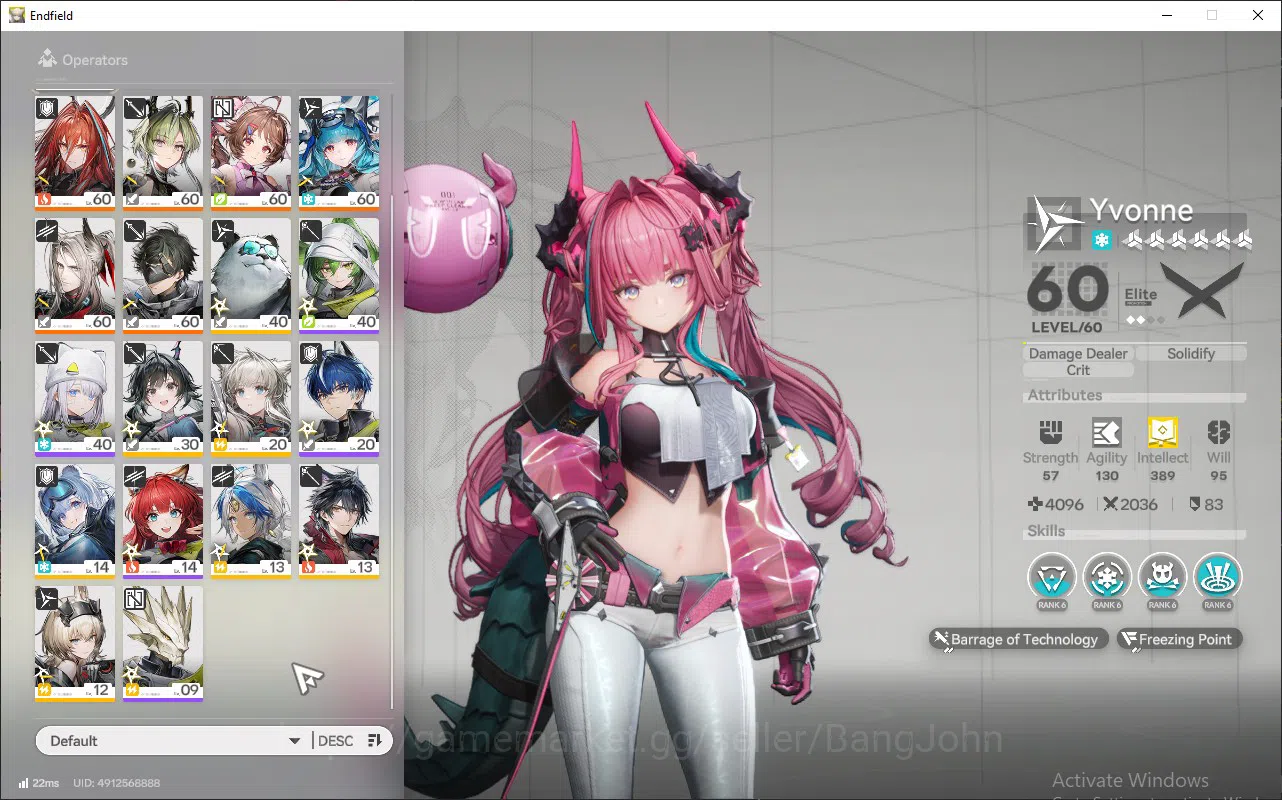Arknights: Endfield Accounts ASIA | lv 56, ember, Yvonne, last rite, Ardelia, pogra WP 6s 9 more detail check SS AKE134B 4