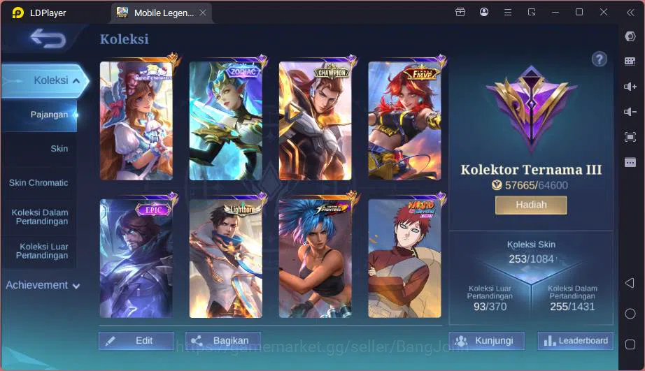 Mobile Legends: Bang Bang Accounts Hero 132|Skin 253|KOF Karina,Sanrio Floryn,Champ L image 3