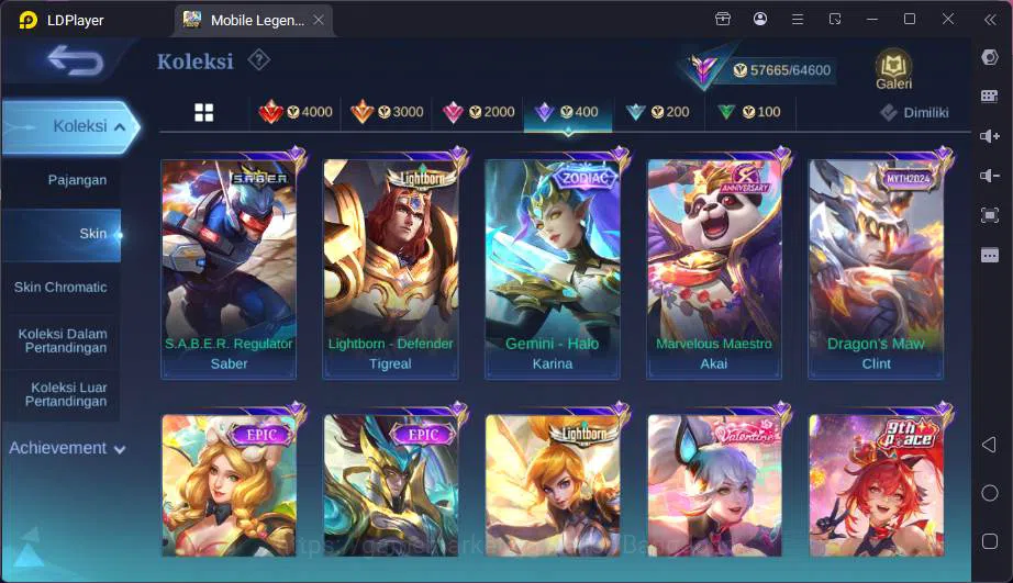 Mobile Legends: Bang Bang Accounts Hero 132|Skin 253|KOF Karina,Sanrio Floryn,Champ L image 6
