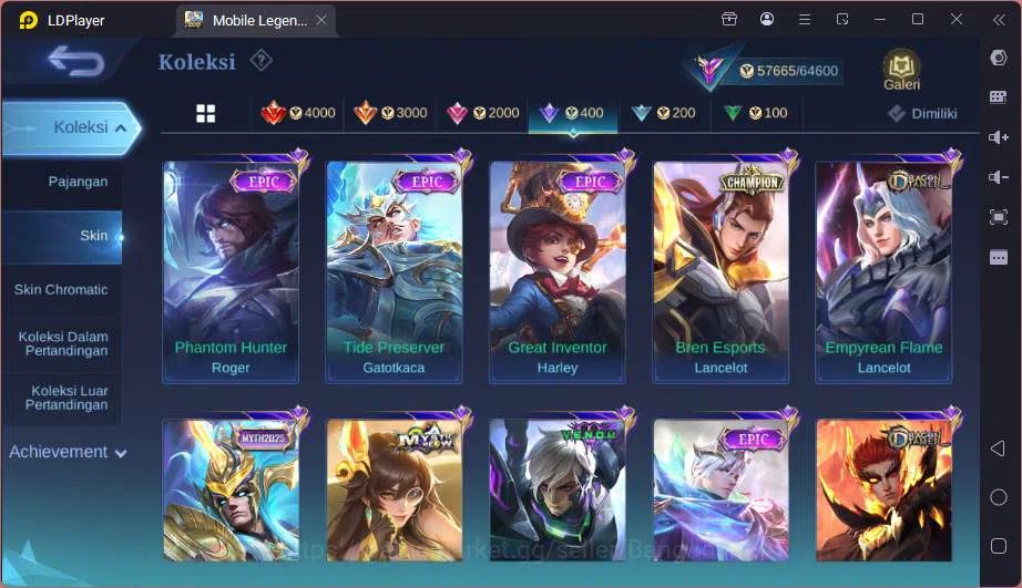 Mobile Legends: Bang Bang Accounts Hero 132|Skin 253|KOF Karina,Sanrio Floryn,Champ L image 8