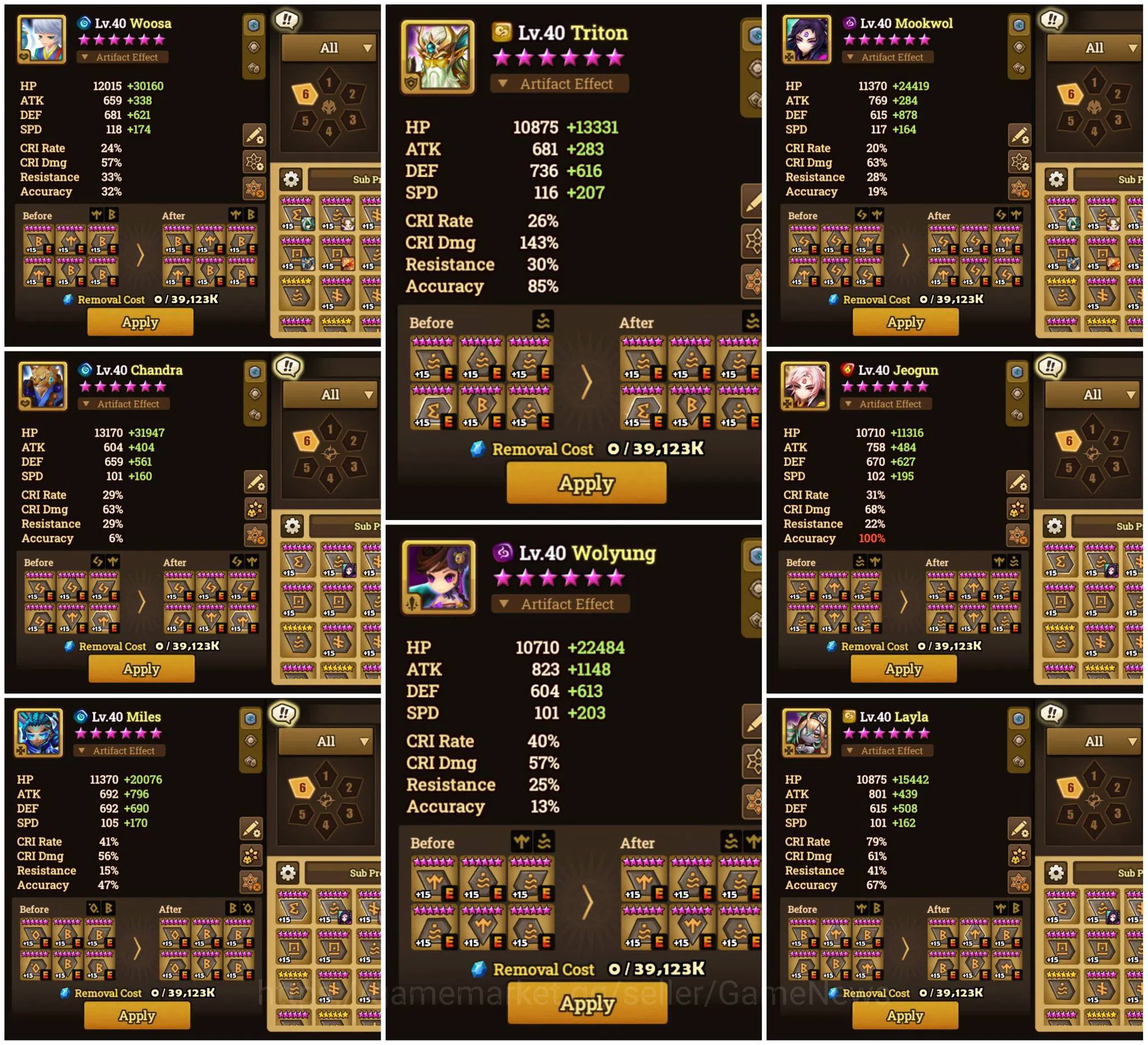 Summoners War: Sky Arena Accounts ASIA WELL ACC | 3 LD Wolyung x Wedjat x Mookwol |1 image 10