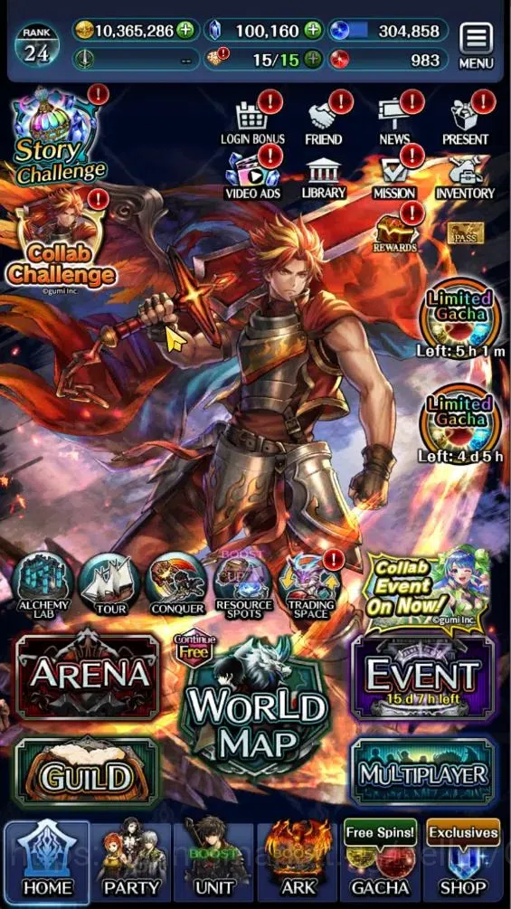 Last Cloudia Accounts GLOBAL|Rank 24|100K Crystal|Collab B Frontier(G Ti image 6