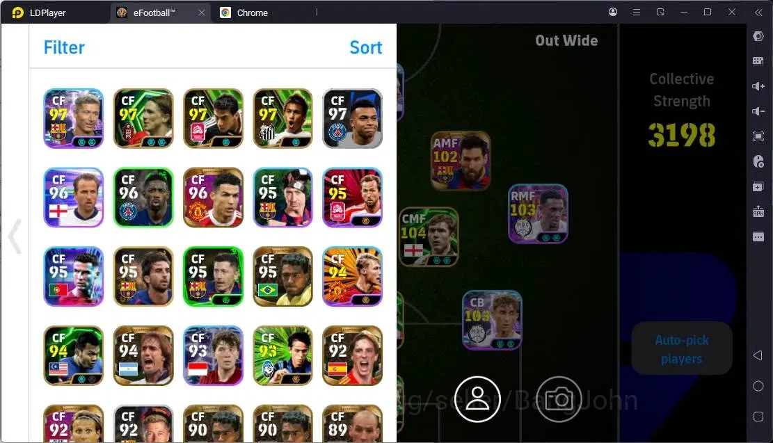 eFootball Accounts Mobile|PW 3198|Legend Messi,Cruyff,Ronaldinho Etc| image 2