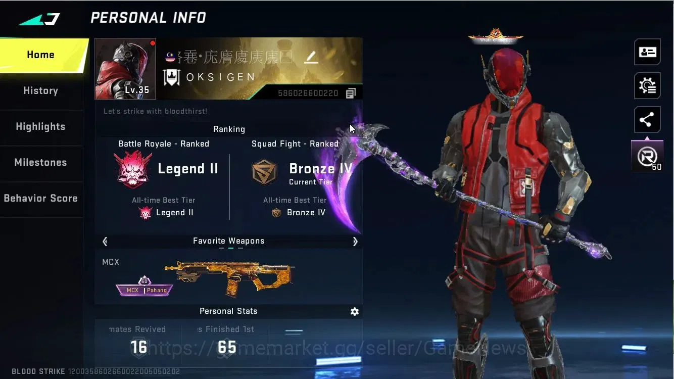 Blood Strike Accounts ASIA|COLLAB[M4A1 Lv3,QBZ95 lv3]|5 ULTRA|SCYTHE+ZER image 3