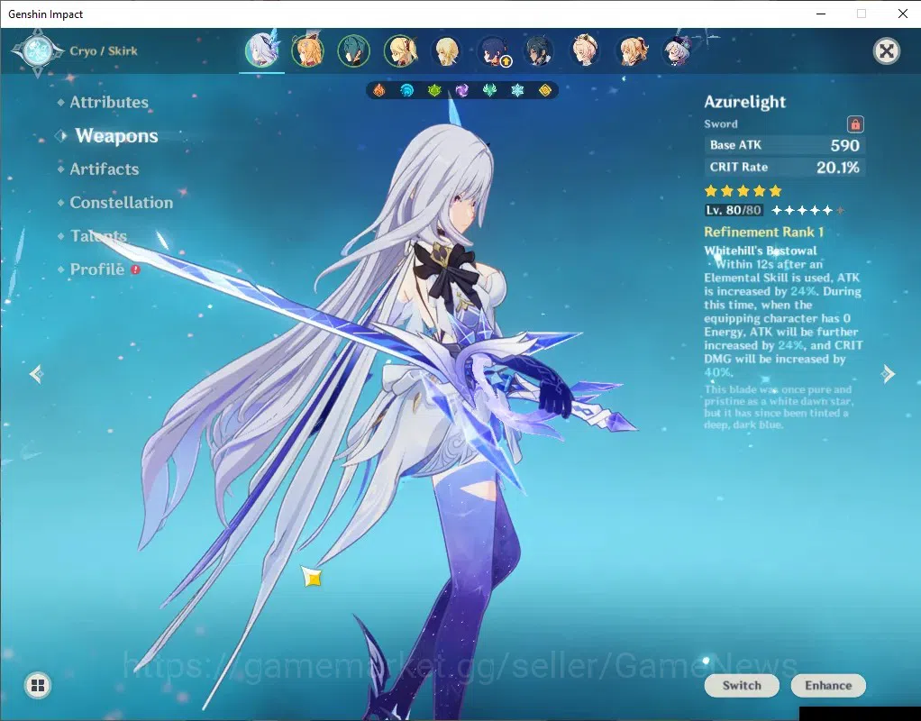 Genshin Impact Accounts ASIA|AR 55|3 Limited+ 4(*5 Weapon)|(Skirk,Escoffie image 3