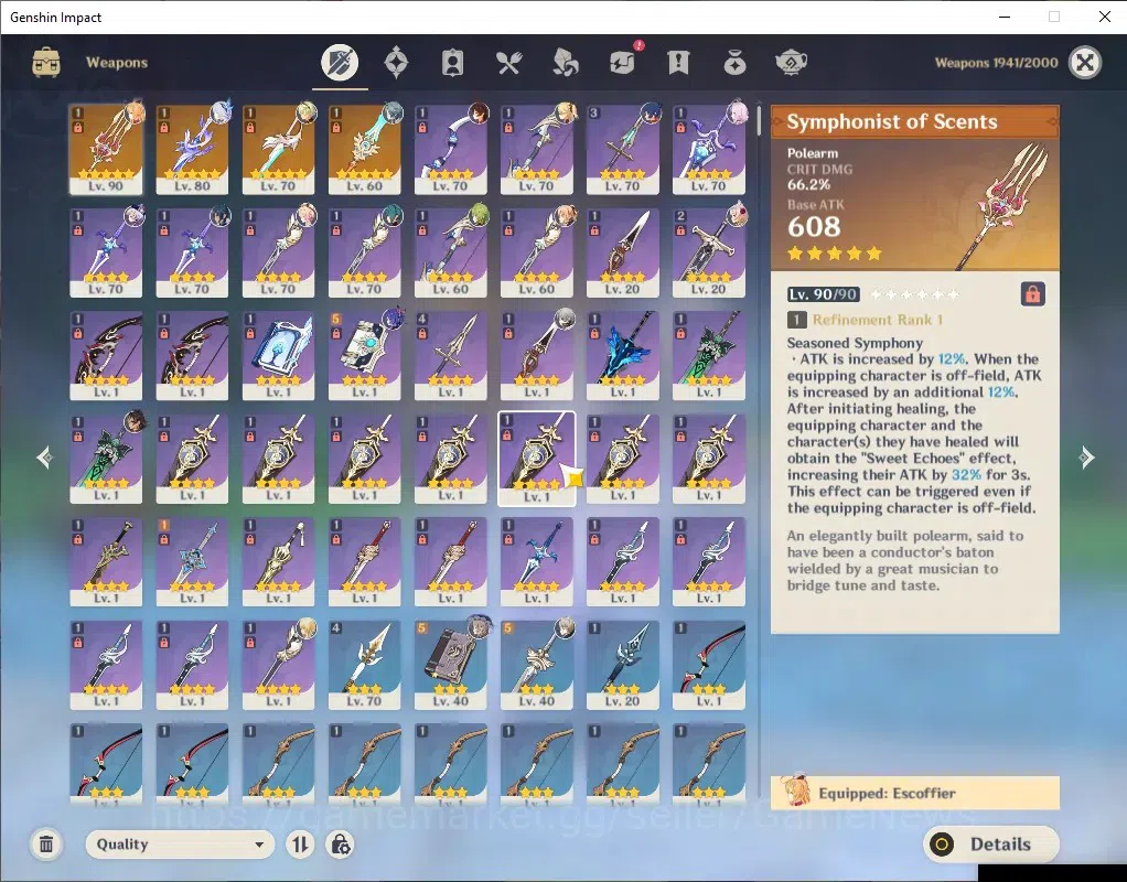 Genshin Impact Accounts ASIA|AR 55|3 Limited+ 4(*5 Weapon)|(Skirk,Escoffie image 5