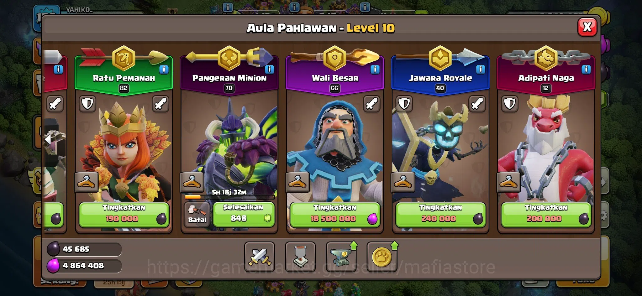 Clash of Clans Accounts HIGH-END TH16 GW66 AQ82 RC40 BK80. Epic Equip: See image 8