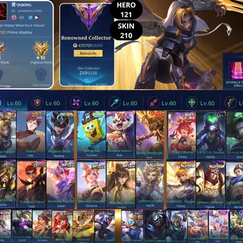 Mobile Legends: Bang Bang Accounts Smurf BEST OFFER | HERO 121 | SKIN 210 | NATALIA COLLECTOR | VALE NARUTO | BADANG SAINT