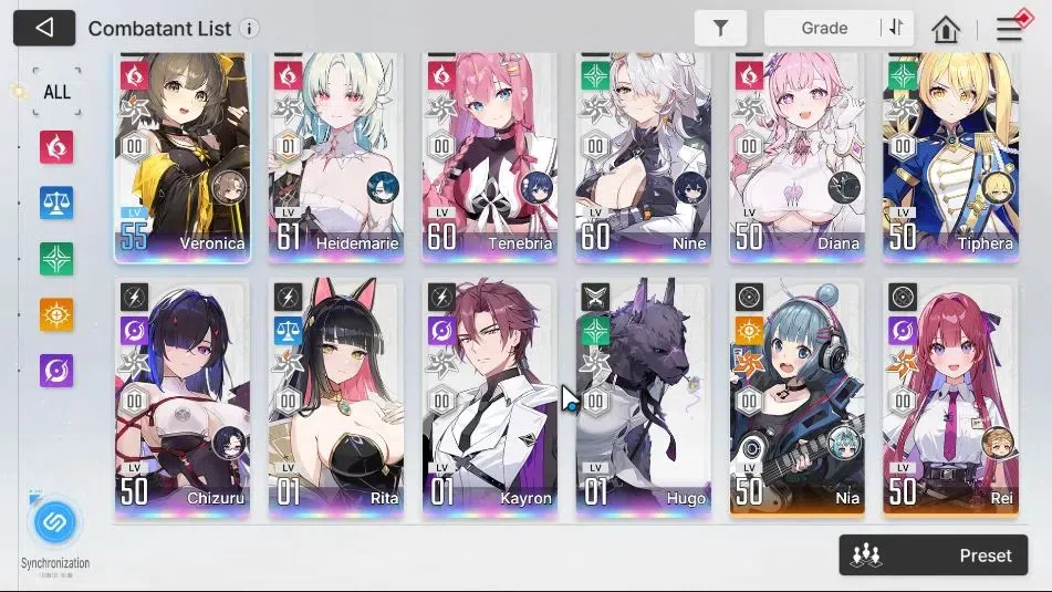 Chaos Zero Nightmare Accounts ASIA|Lv 52|10 SSR (HeidemarieM1,Diana,Rita,Tiphera image 3