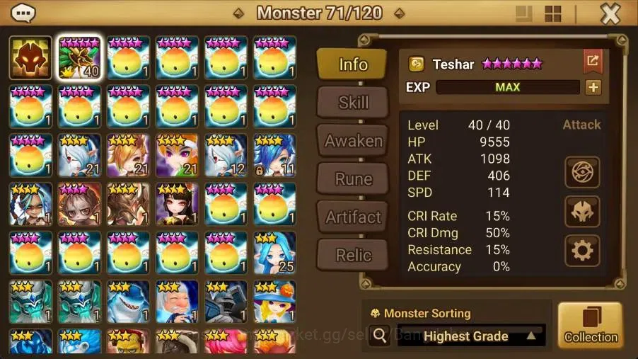Summoners War: Sky Arena Accounts Starter GLOBAL | NB 5 TESHAR,Starter Gacha 115 12Y+160 11Y Scrool, 3 Legendary All 2