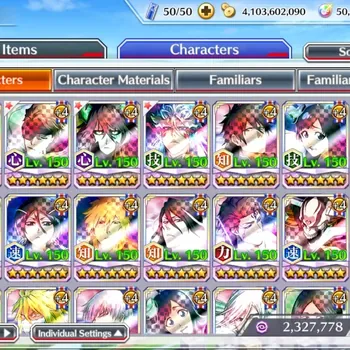 Bleach: Brave Souls Accounts High-End Global|BP 1M+1,1 CC|50K Orb|60% Avail Main&Side Story|TYBW26 Gremy,Aizen,Bambieta,11th