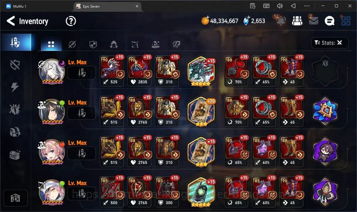 Epic Seven Accounts High-End Global Unverif |11 ML (E Ilynav,LW Piera,SOTD Diene,Straze,L Cermia, Etc)|PoH+Bless ON|SS 19