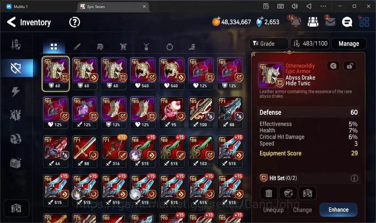 Epic Seven Accounts High-End Global Unverif |11 ML (E Ilynav,LW Piera,SOTD Diene,Straze,L Cermia, Etc)|PoH+Bless ON|SS 20