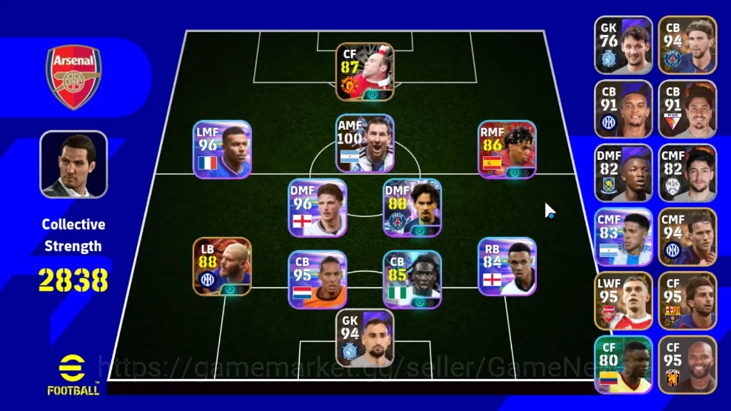 eFootball Accounts Others Android|Power 2838|Big Time Federico Dimarco|Epic Wayne Rooney|Show Time Vitinha,Calvin 1
