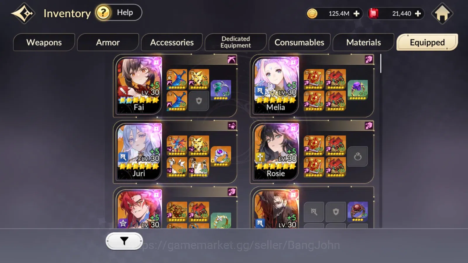 Seven Knights Re:Birth Accounts Global|FullEX7(TC2Fai,Juri,Gelidus,Melia,Rosie)25T image 11