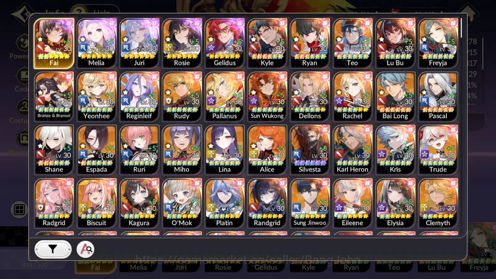 Seven Knights Re:Birth Accounts Global|FullEX7(TC2Fai,Juri,Gelidus,Melia,Rosie)25T image 15