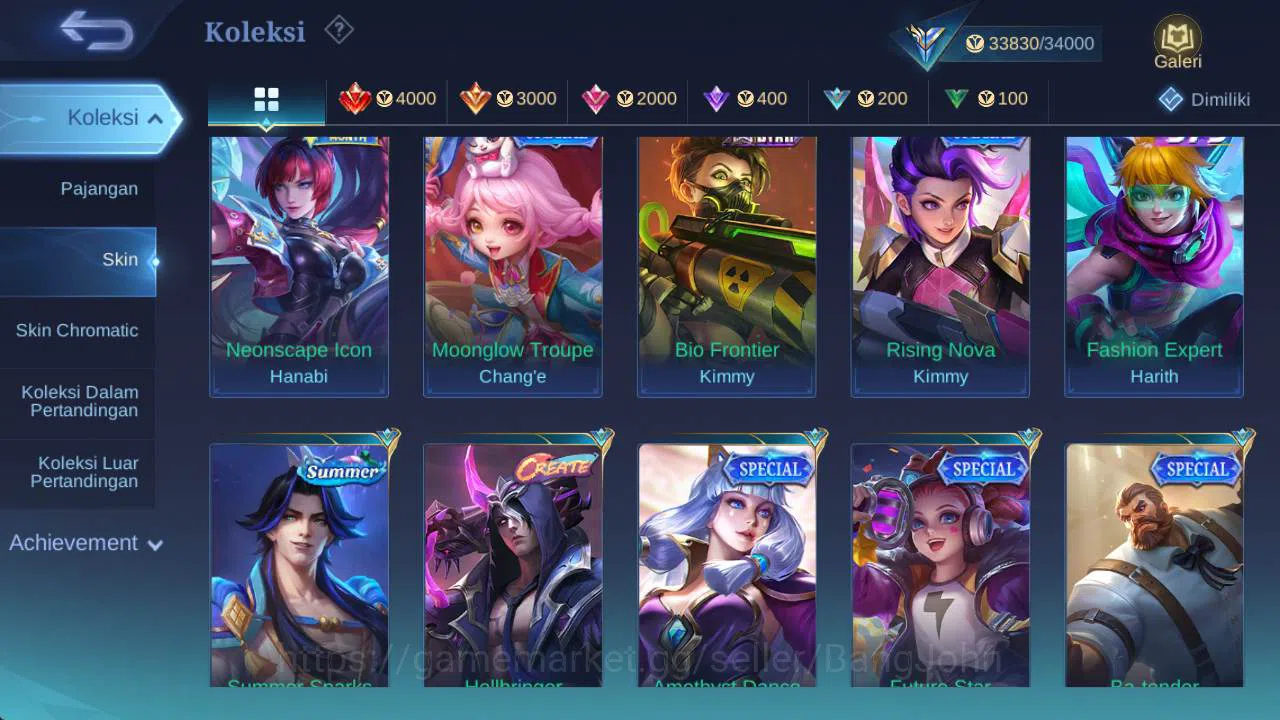Mobile Legends: Bang Bang Accounts skin 183, Hero 101, allstar Moskov, annual Lesley, image 7
