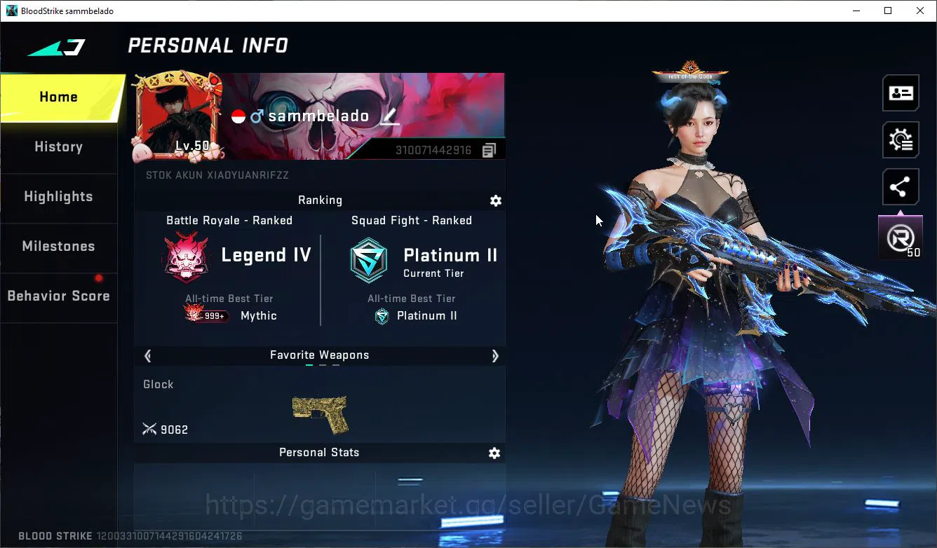 Blood Strike Accounts ASIA|ETERNAL Lv2 AK47-Overlord,Collab 7DS[AK47,Kar image 2