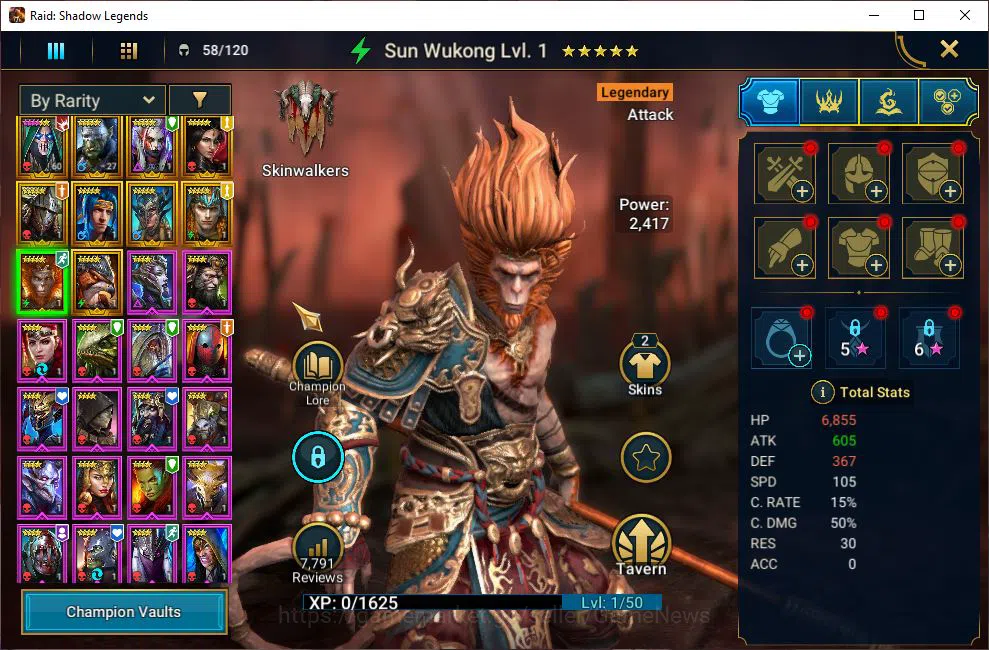 Raid: Shadow Legends Accounts Starter Lv18 355K Power|10 Legendary(Bad el Kazar,Rathalos Blade,Ninja,Artak,Wukong,Etc)|31K 11