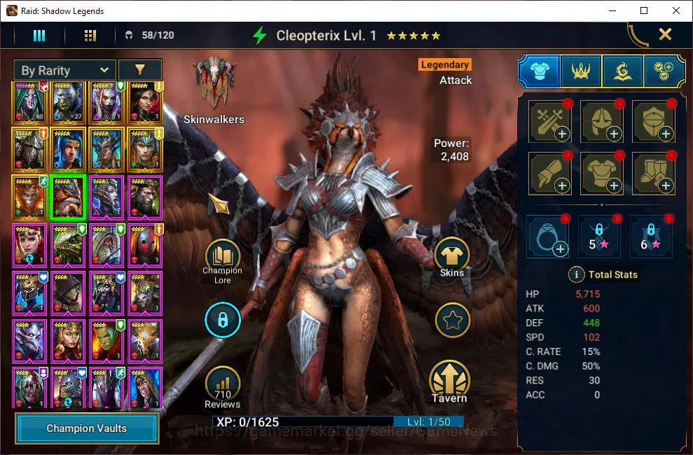 Raid: Shadow Legends Accounts Starter Lv18 355K Power|10 Legendary(Bad el Kazar,Rathalos Blade,Ninja,Artak,Wukong,Etc)|31K 12