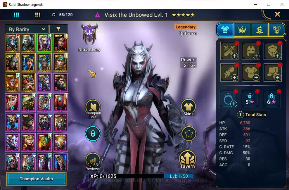 Raid: Shadow Legends Accounts Starter Lv18 355K Power|10 Legendary(Bad el Kazar,Rathalos Blade,Ninja,Artak,Wukong,Etc)|31K 5