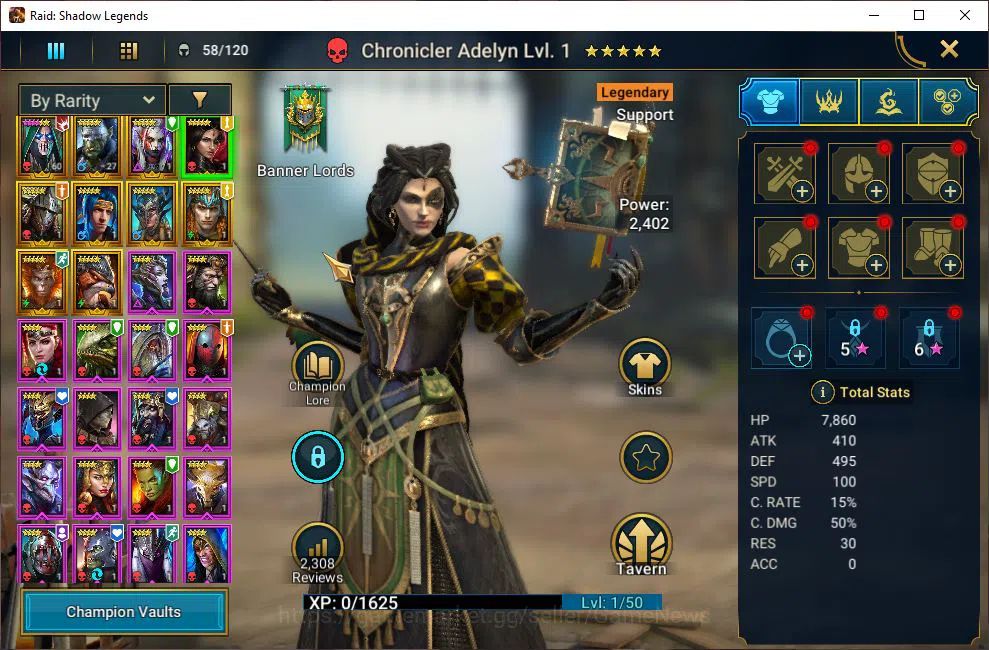 Raid: Shadow Legends Accounts Starter Lv18 355K Power|10 Legendary(Bad el Kazar,Rathalos Blade,Ninja,Artak,Wukong,Etc)|31K 6