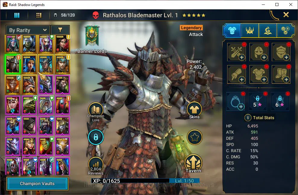 Raid: Shadow Legends Accounts Starter Lv18 355K Power|10 Legendary(Bad el Kazar,Rathalos Blade,Ninja,Artak,Wukong,Etc)|31K 7