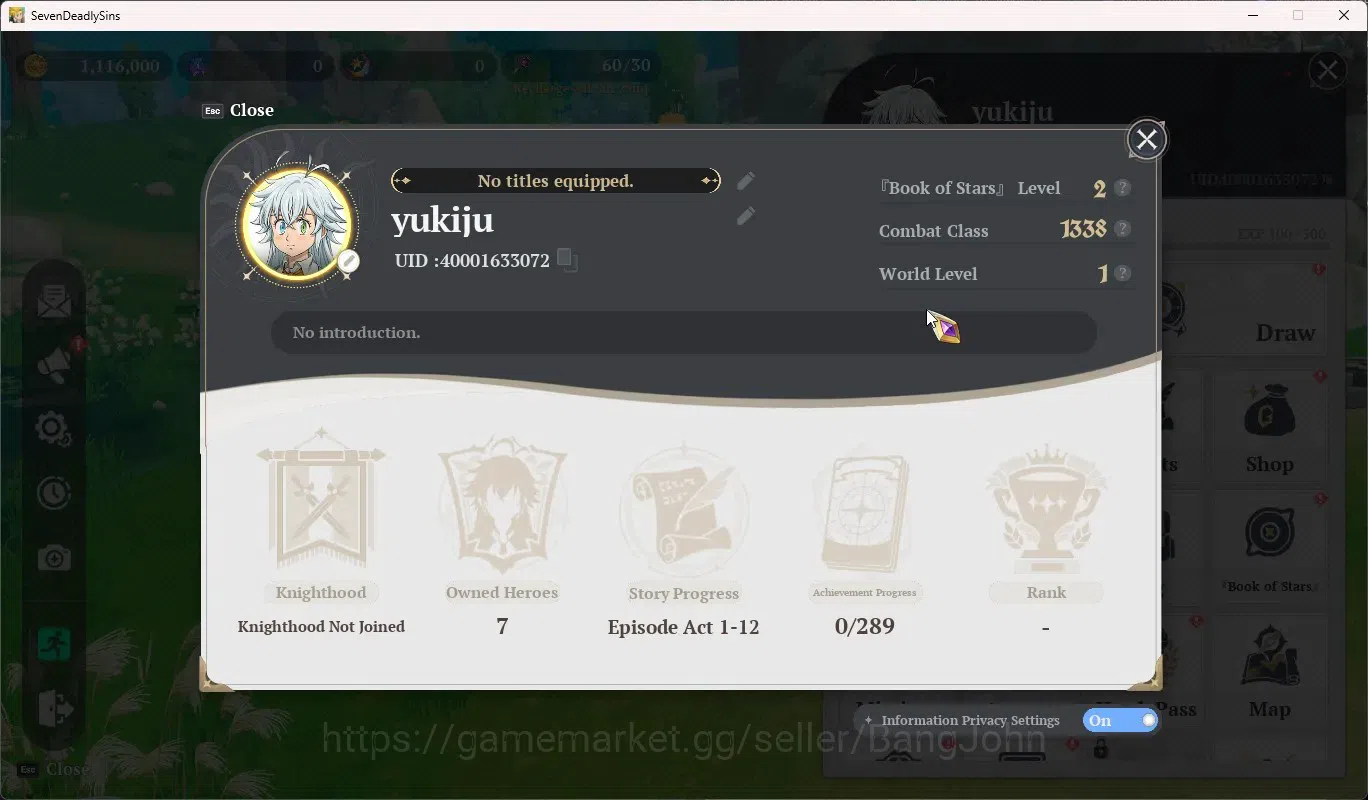 The Seven Deadly Sins: Origin Accounts EUROPE|Fresh Starter Lvl 2|3 SSR|Clotho,Jericho,Gu image 5