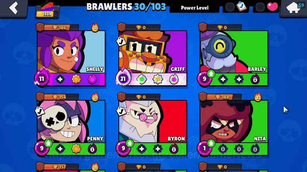 Brawl Stars Accounts 1539 Trophy|30 Brawler 2Max|Griff Full Buffies|4k image 7