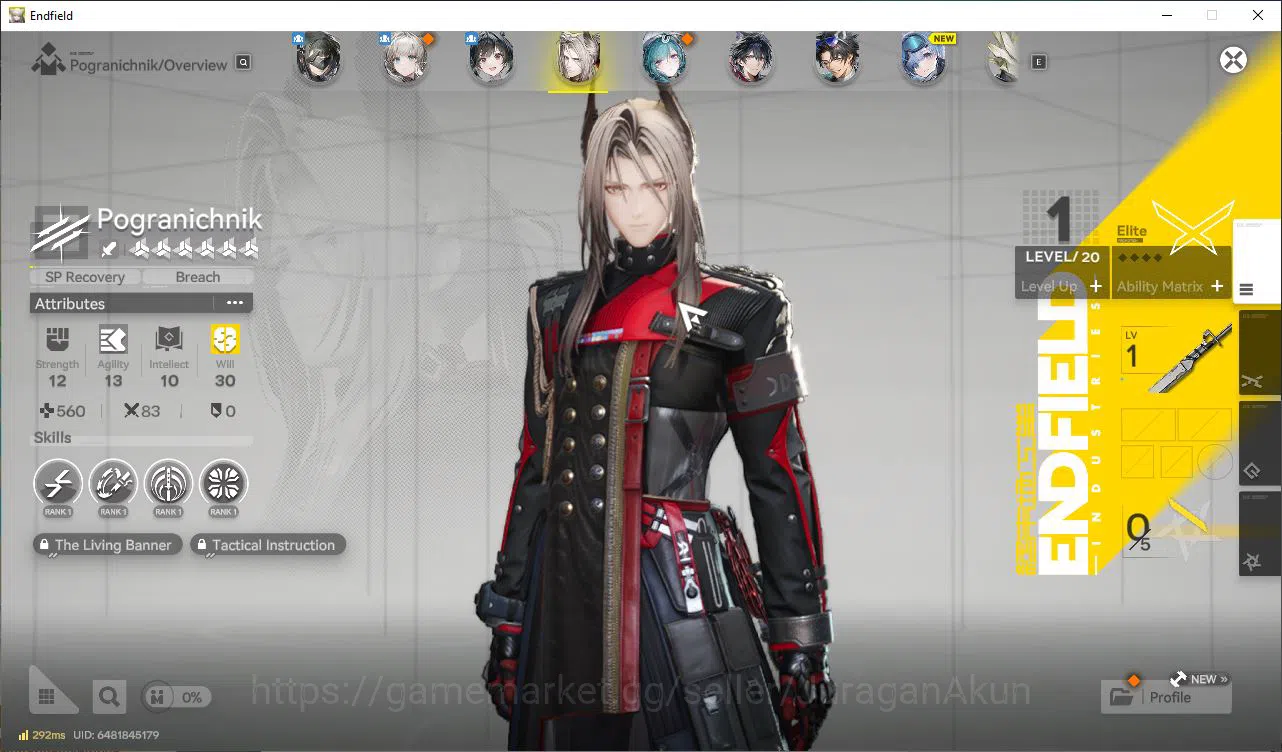 Na/EU Lv2|Day 2|4K Arsenal ticket|MetaSSR Solo Pograchnik+4SR Operators|Female MC|GrypLink|Take Mail|CheckSS(END1280) Arknights: Endfield Accounts Na/EU Lv2|Day 2|4K Arsenal ticket|MetaSSR Solo Pograchnik+4SR Operators|Female MC|GrypLink|Take