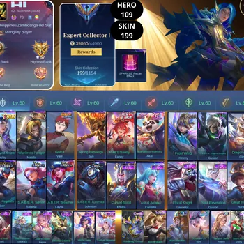 Mobile Legends: Bang Bang Accounts Smurf BEST OFFER | HERO 109 | SKIN 199 | LESLEY STAR | NATALIA COLLECTOR | VALE NARUTO
