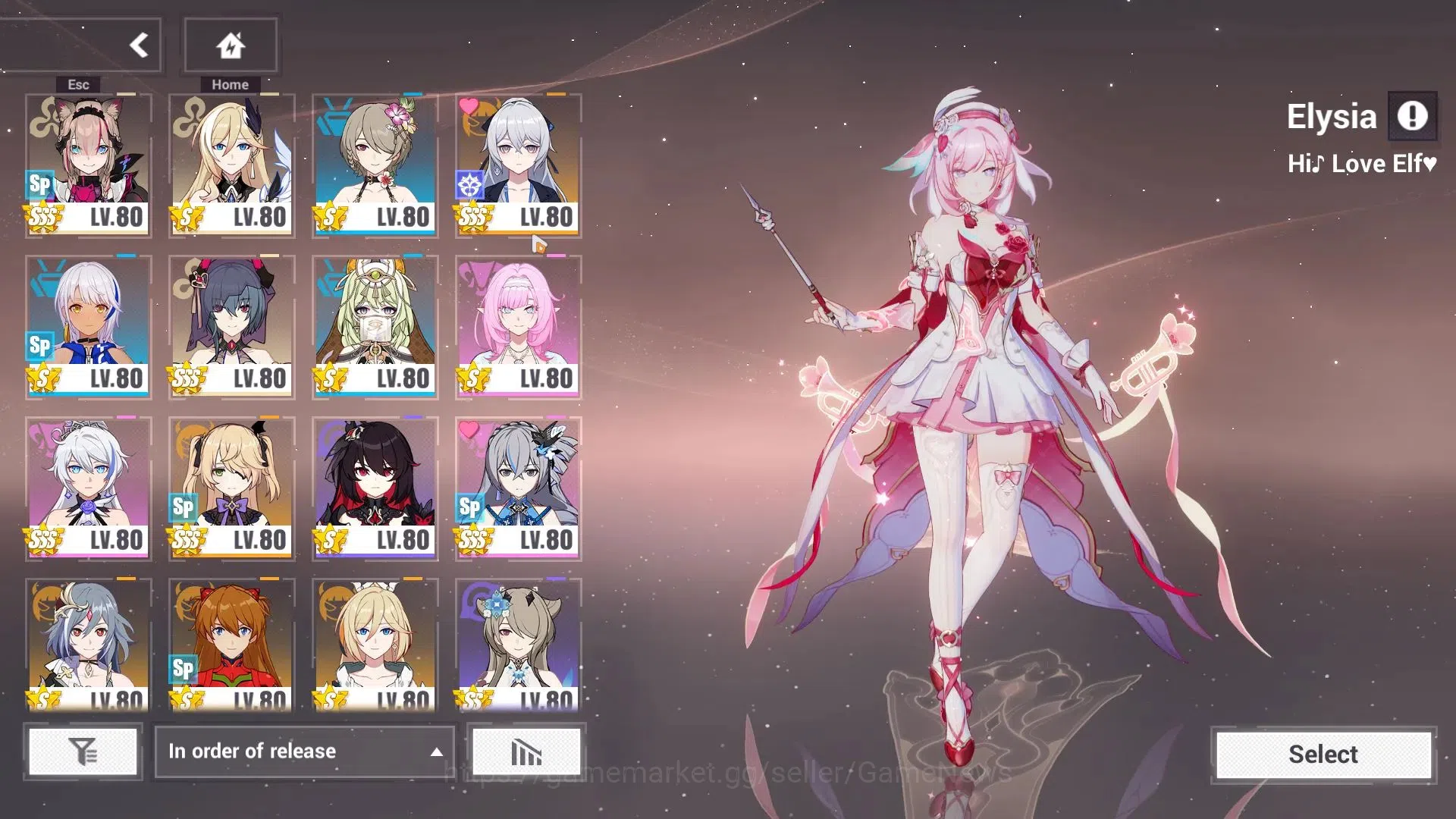 Honkai Impact 3rd Accounts End-Game SEA ENDGAME| 30+ FullSet (Seele Panacea, Mei Xentinel, Elysia HiLoveElf, Vita, Sparkle 3