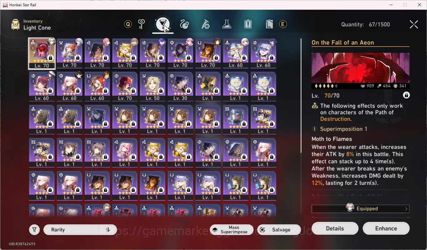 Honkai Star Rail Accounts ASIA | TL 60 | 8 Limit | Fire Fly | The Dahlia | L image 3