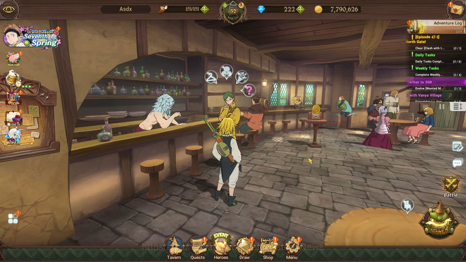 The Seven Deadly Sins: Grand Cross Midgame Asia|Starter CH 5|1,4M CC|222 DM|1 seventh Spring  image 1