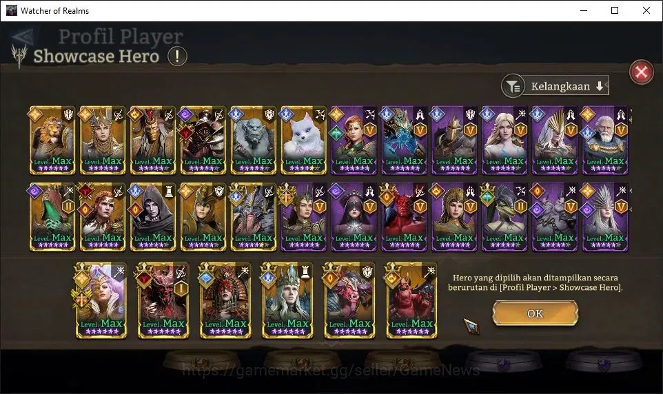 Watcher of Realms Accounts GLOBAL 60x|Lv 79|6M Power|3K Gems|9 Lord[ValderonA image 10