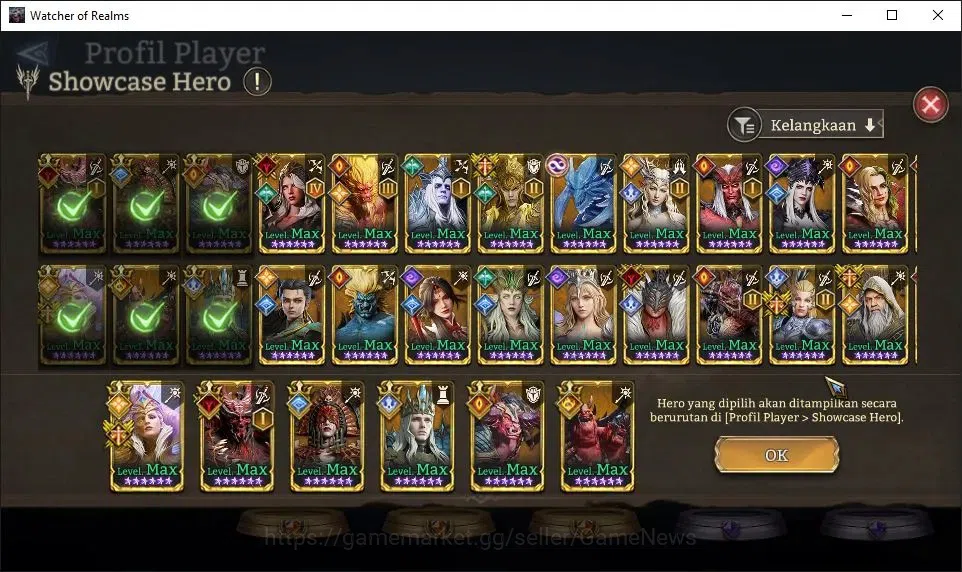 Watcher of Realms Accounts GLOBAL 60x|Lv 79|6M Power|3K Gems|9 Lord[ValderonA image 8