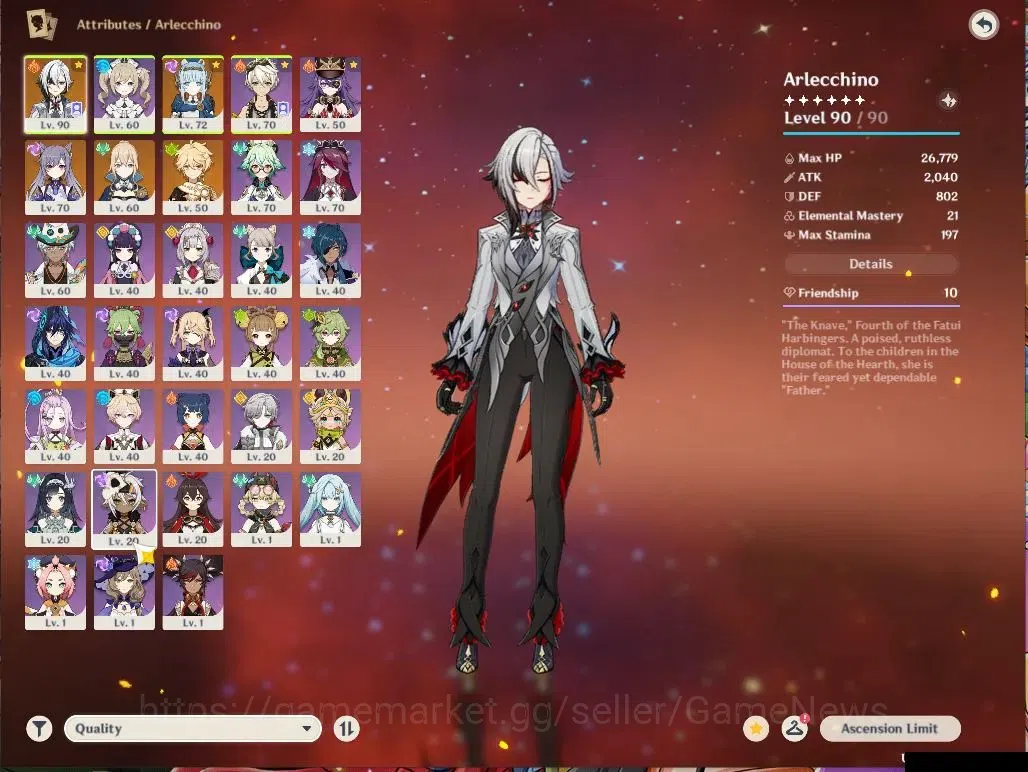 Genshin Impact Accounts Asia|AR 55|2 Limit +1(*5WEP)|Arlecchino,Ineffa|MC  image 3