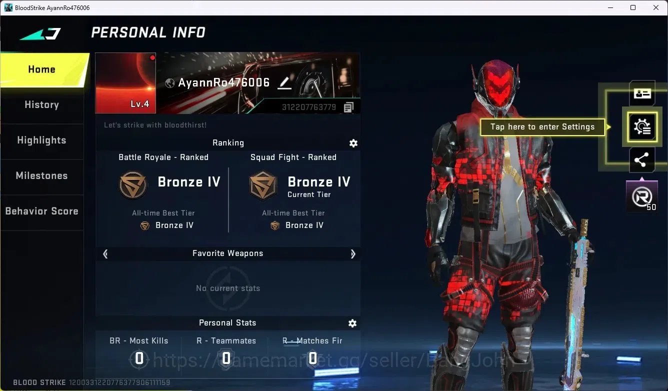 Blood Strike Accounts ASIA|Collab Gun MCX - EVA-00|5 Legendary Gun|Colla image 1