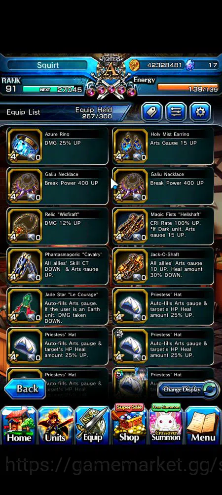 Grand Summoners Accounts Mid-Game Global|Rank 91|1 SP.Art|24 Ascend|InumutaTW,Beta,Summer 15