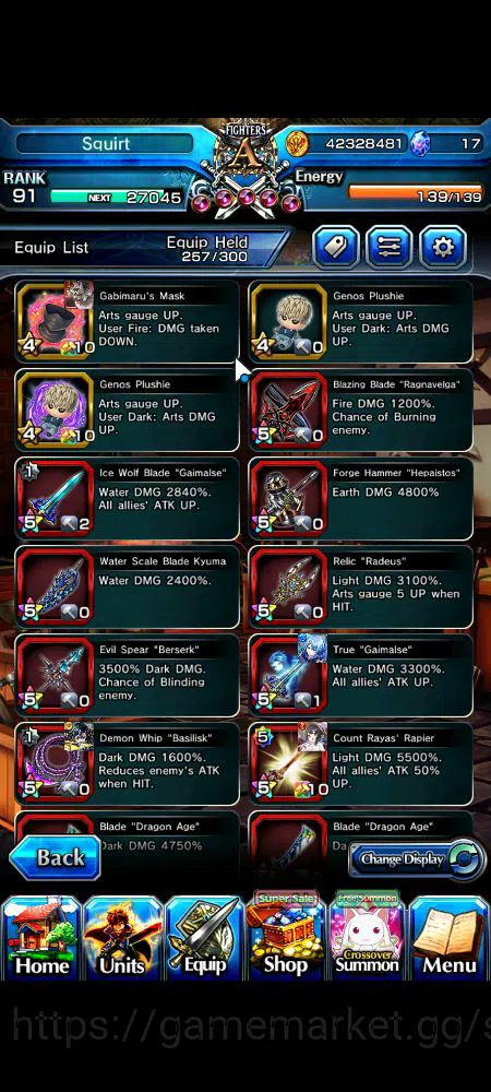 Grand Summoners Accounts Mid-Game Global|Rank 91|1 SP.Art|24 Ascend|InumutaTW,Beta,Summer 17