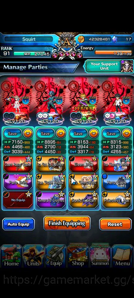 Grand Summoners Accounts Mid-Game Global|Rank 91|1 SP.Art|24 Ascend|InumutaTW,Beta,Summer 4