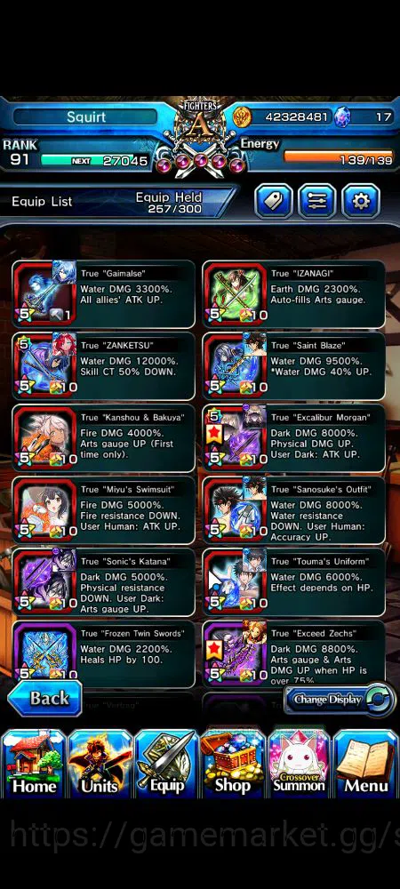 Grand Summoners Accounts Mid-Game Global|Rank 91|1 SP.Art|24 Ascend|InumutaTW,Beta,Summer 6