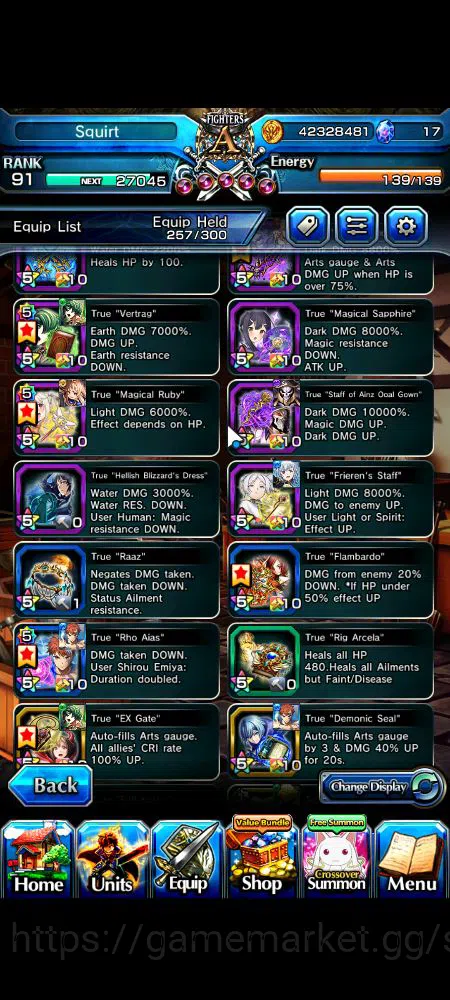 Grand Summoners Accounts Mid-Game Global|Rank 91|1 SP.Art|24 Ascend|InumutaTW,Beta,Summer 7