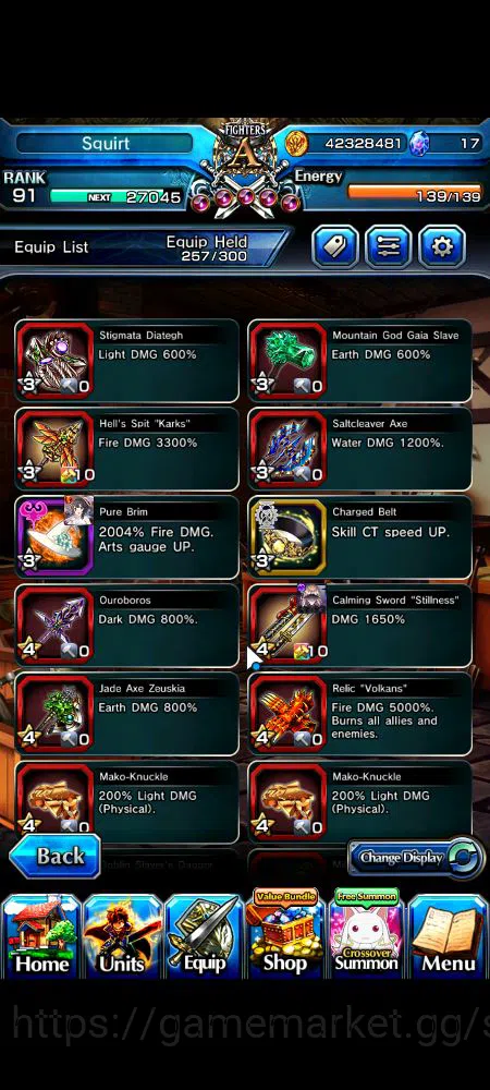 Grand Summoners Accounts Mid-Game Global|Rank 91|1 SP.Art|24 Ascend|InumutaTW,Beta,Summer 9
