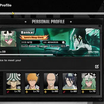 BLEACH: Soul Resonance Accounts Nuverse SEA|Lv.59|5 SSR 4 Sign